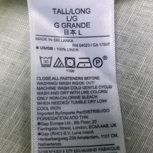 Banana Republic Butter Yellow Linen Button Up Shirt W Lg Tall BEACH CASUAL - Picture 11 of 11